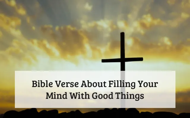 Bible Verse About Filling Your Mind With Good Things