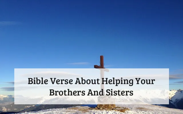 Bible Verse About Helping Your Brothers And Sisters