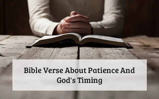 Bible Verse About Patience And God's Timing