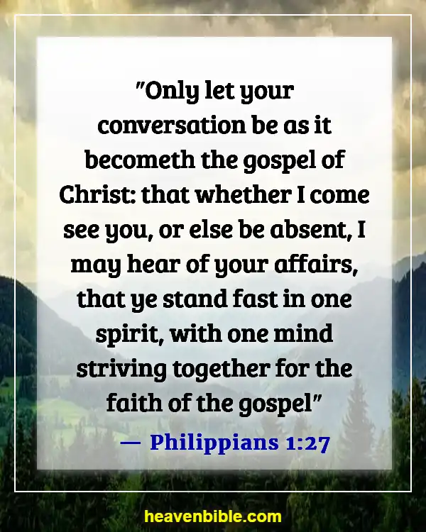 Bible Verses About Welcoming Visitors In Church (Philippians 1:27)