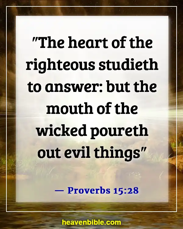 Bible Verses For Relationship Problems (Proverbs 15:28)