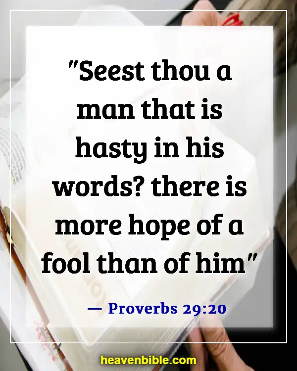 Bible Verses About Guarding Your Tongue (Proverbs 29:20)