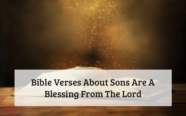 Bible Verses About Sons Are A Blessing From The Lord